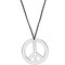 Silver Peace Sign Pendant - 1960s 1970s Hippie Party Accessories Necklace - 1 Piece